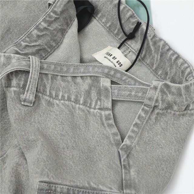 Quần jeans Fear Of God grey Jiujitsu cargo pants