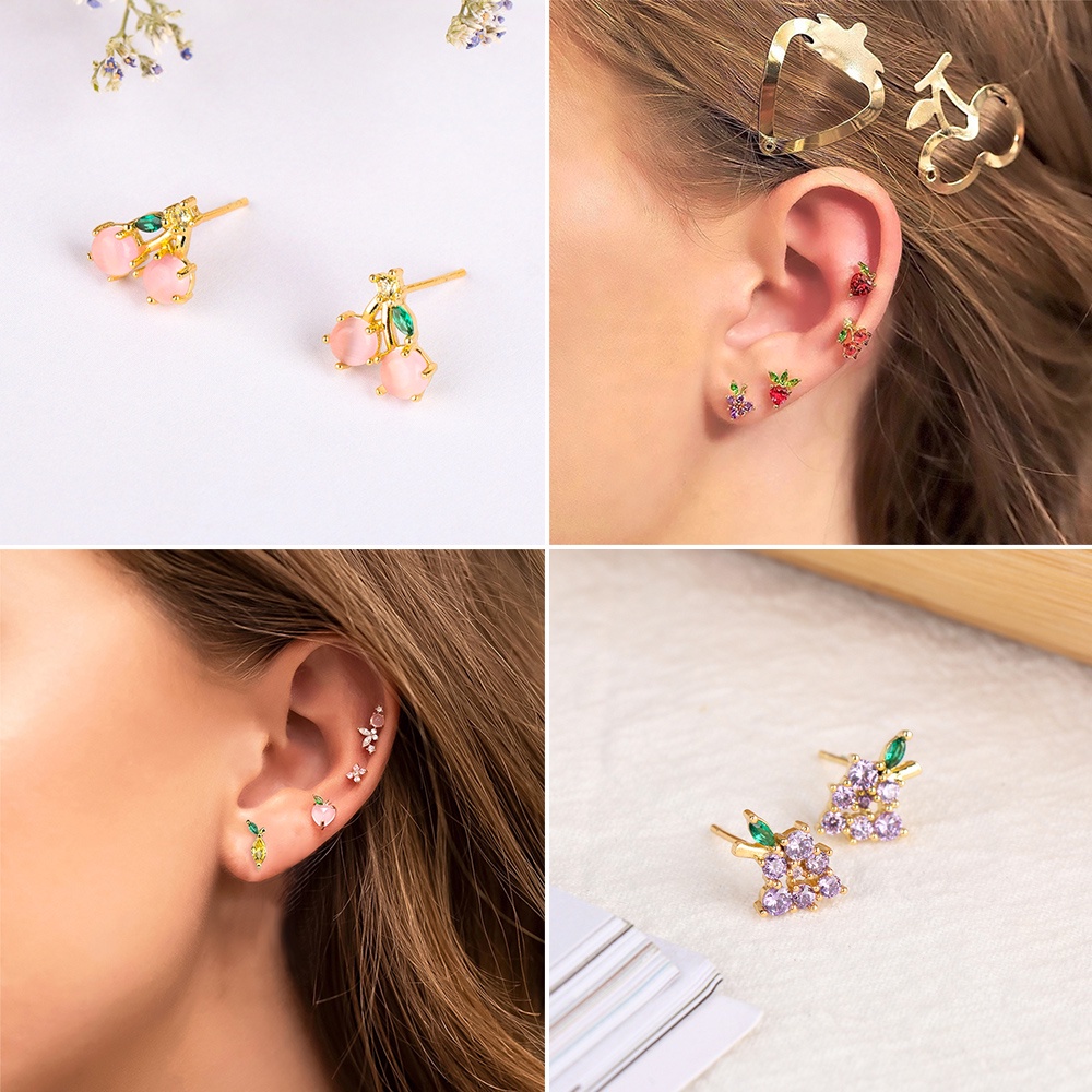 1 Đôi Bông Tai Hình Trái Cây Thời Trang Dành Cho Nữ