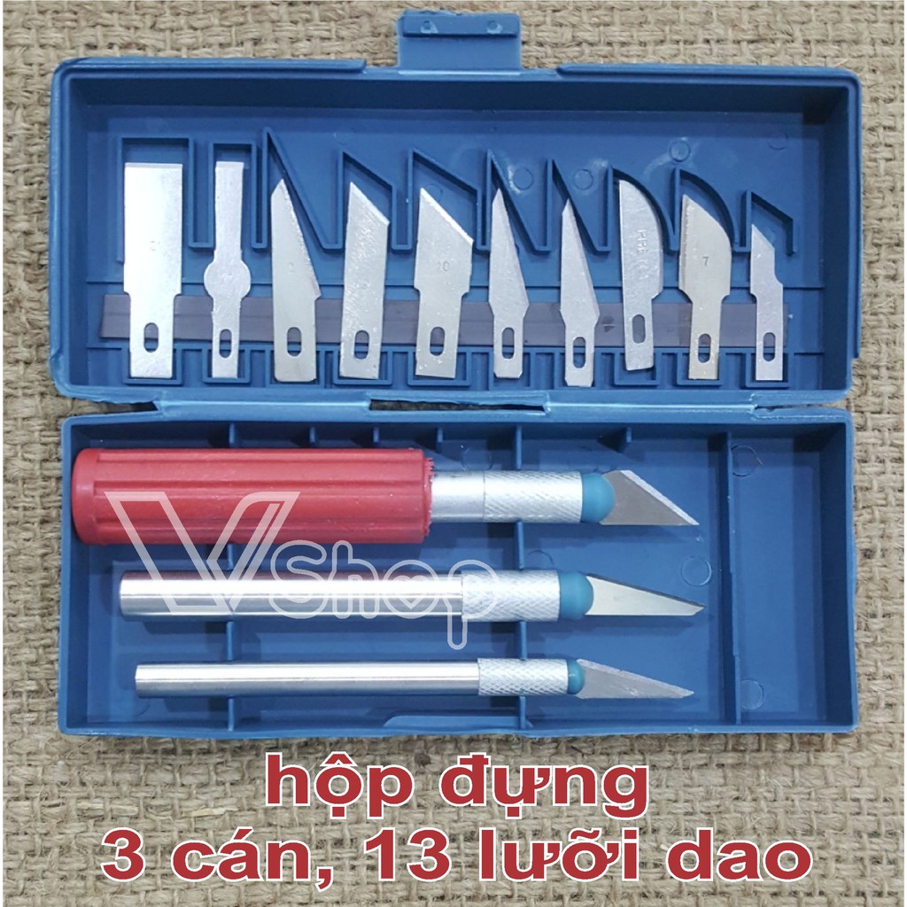 Bộ Dao bút kỹ thuật, cắt khắc thủ công, handmade, mô hình. Đá mài dao mini