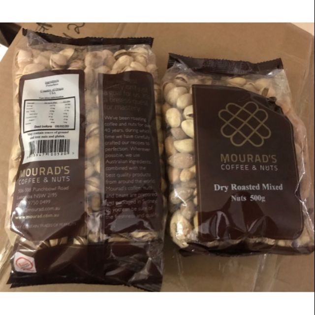 (Sỉ_ lẻ) Hạt mix tổng hợp hạt điều, hạt dẻ, hạnh nhân Mourad Úc Coffee & Nuts Mix – túi 500gr