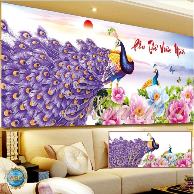 TRANH ĐÍNH ĐÁ CÔNG 120X60CM