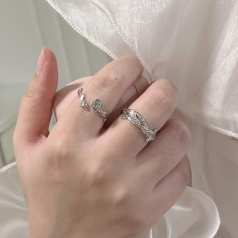 Nhẫn Hở Hình Hoa Hồng Sáng Tạo Thời Trang Cho Cặp Đôi