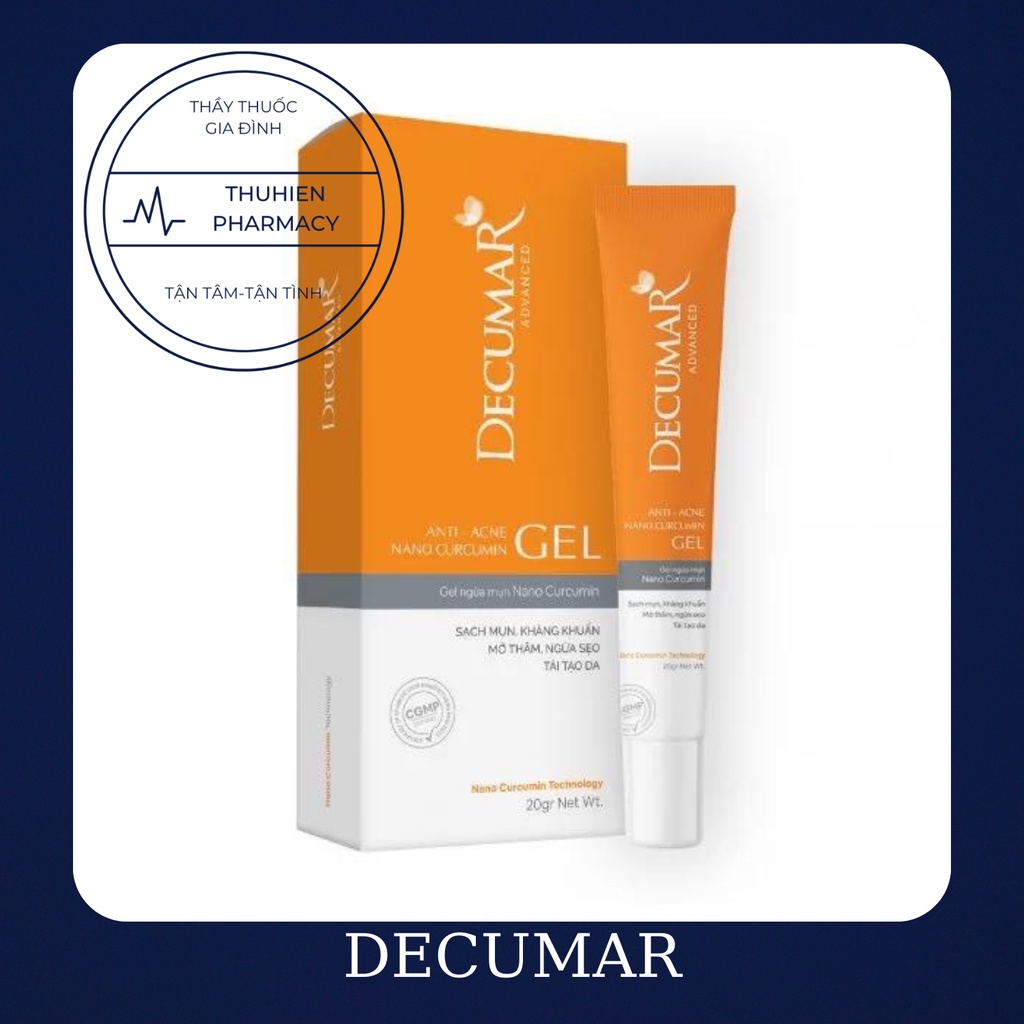 DECUMAR - Gel nghệ nano siêu hấp thu, hết mụn, hết thâm, ngứa sẹo (tuýp 20g)