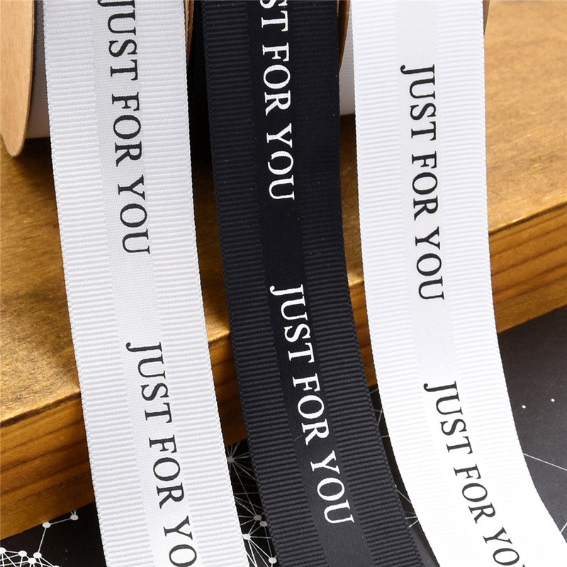 Cuộn Dây Ruy Băng 10M 25mm Họa Tiết Chữ Cái Trang Trí Thủ Công