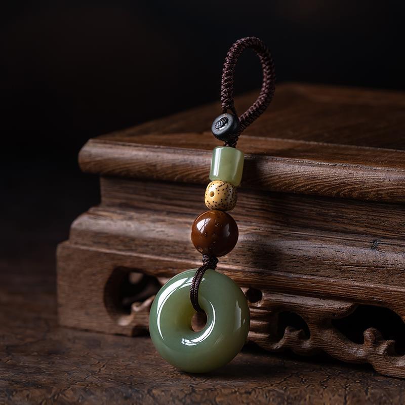 Móc Chìa Khóa Mặt Đá Ngọc Bích Chất Lượng Cao Làm Quà Tặng Cho Cặp Đôi