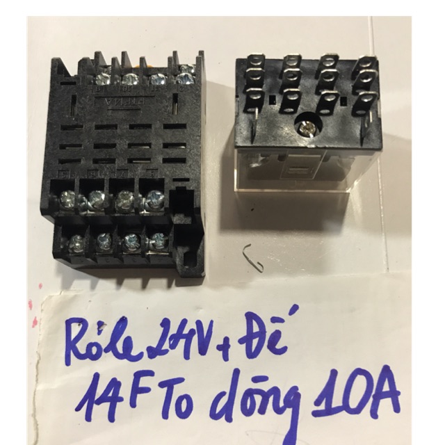 Bộ rơ le 24V + đế ( 14 chân to dòng 10A)giá 1 bộ