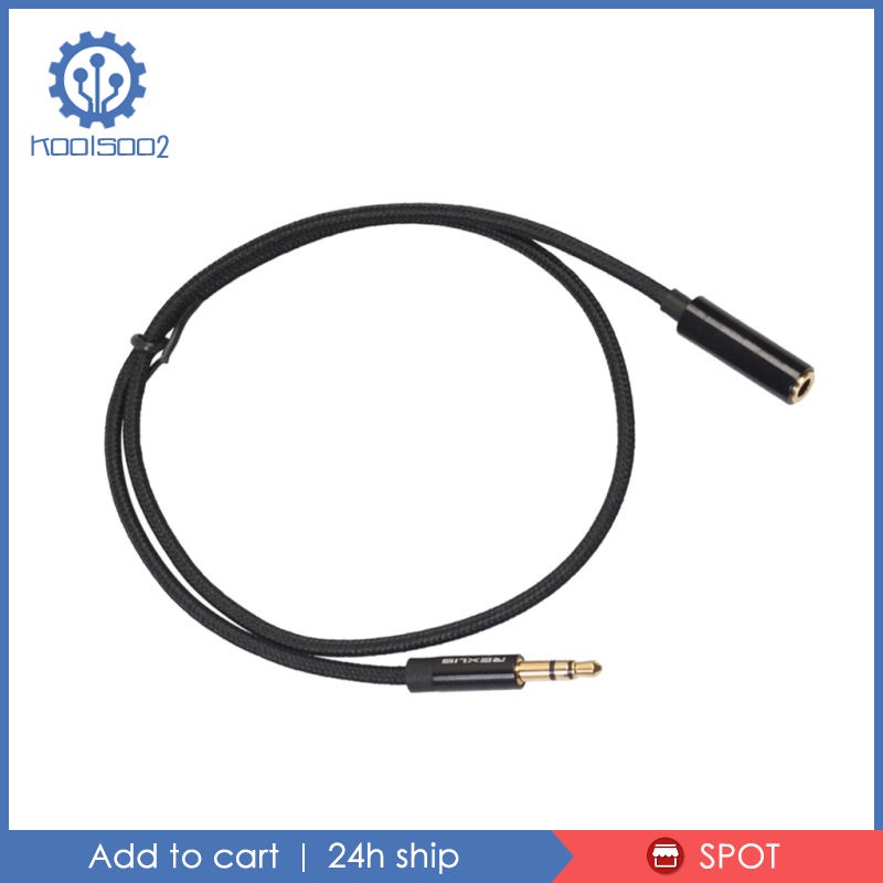 Dây Cáp Nối Dài Tai Nghe 3.5mm Male Sang Female Aux Màu Đen 0.5M Koolsoo2