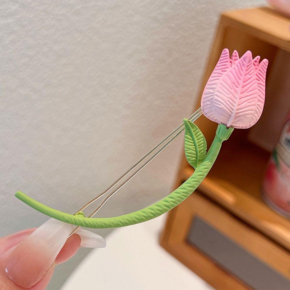 TWINKLE Kẹp Tóc Hình Hoa Tulip / Ếch Đơn Giản Ngọt Ngào Cho Nữ