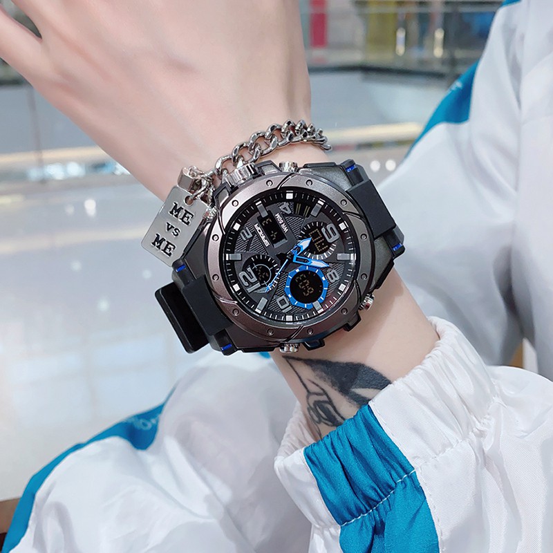 Đồng hồ Nam Sanda 6008 Chạy 2 máy - Tặng hộp +Pin