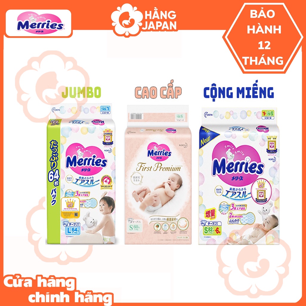 Bỉm dán quần MERRIES đủ size M74/ M58+6/ L44+6/ XL38+6/ XXL26+2/ NB 90+6/ S82+6/ M64/ M76/ L54+4/ L64+4 nội địa Nhật