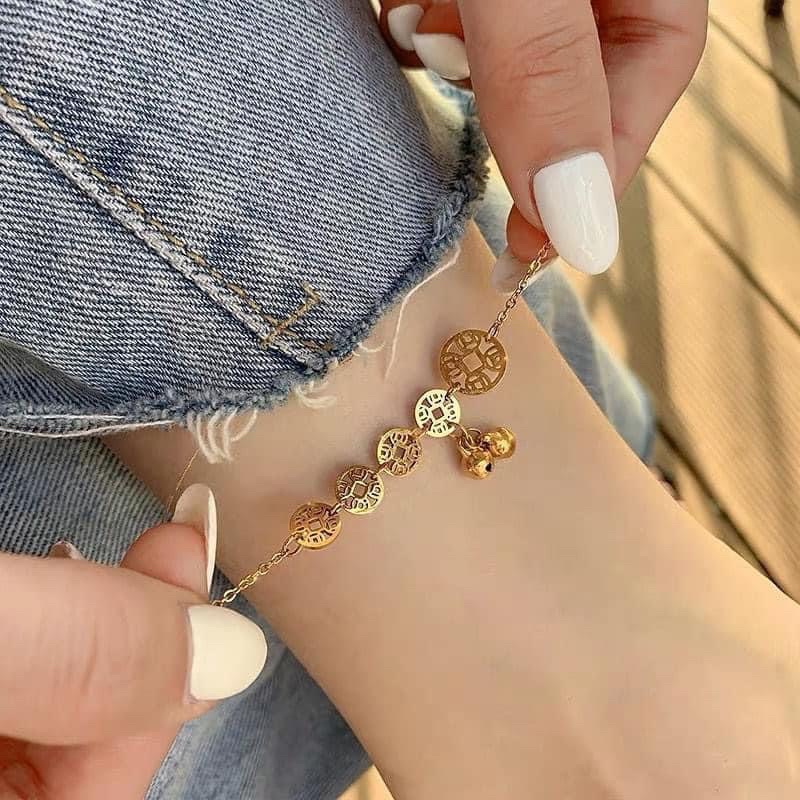 (nhiều mẫu) Lắc chân xinh xắn trơn -đá bạc 30%