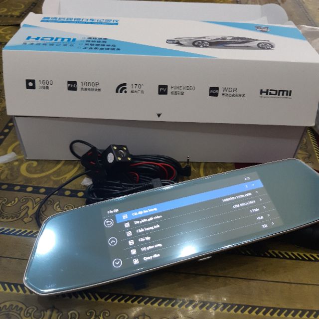 Camera hành trình ô tô Android dạng gương cảm ứng X2 Touch bao gồm camera trước và camera sau tích hợp vạch lùi | BigBuy360 - bigbuy360.vn