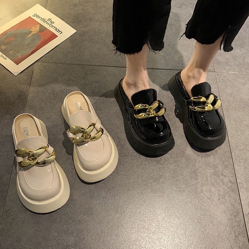 GIÀY OXFORD THẤP CỔ MŨI TRÒN GIÀY SỤC ULZZANG CÓ XÍCH ĐẾ BÁNH MÌ