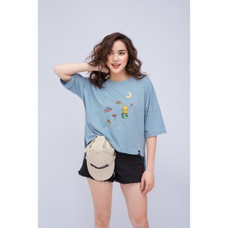 Áo Thun BOO Nữ Oversized Stickers Boo
