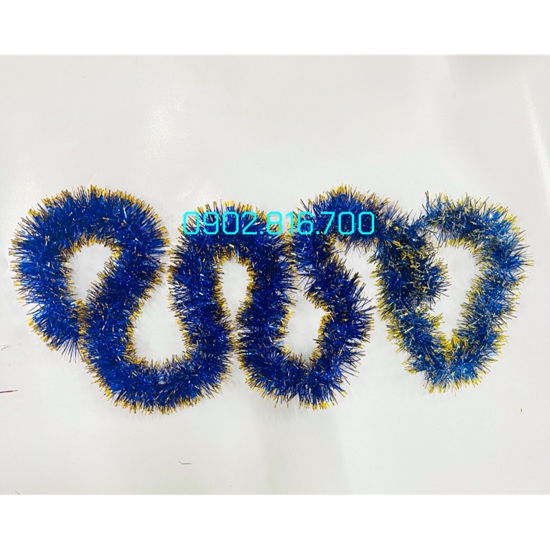 1 Dây kim tuyến xù viền vàng dài 2m phụ kiện trang trí cây thông noel giáng sinh