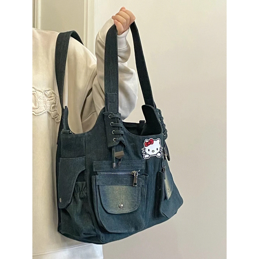 Túi Xách Nữ Vải Denim Kích Thước Lớn Phong Cách Retro Thời Trang Mới 2022 y2k