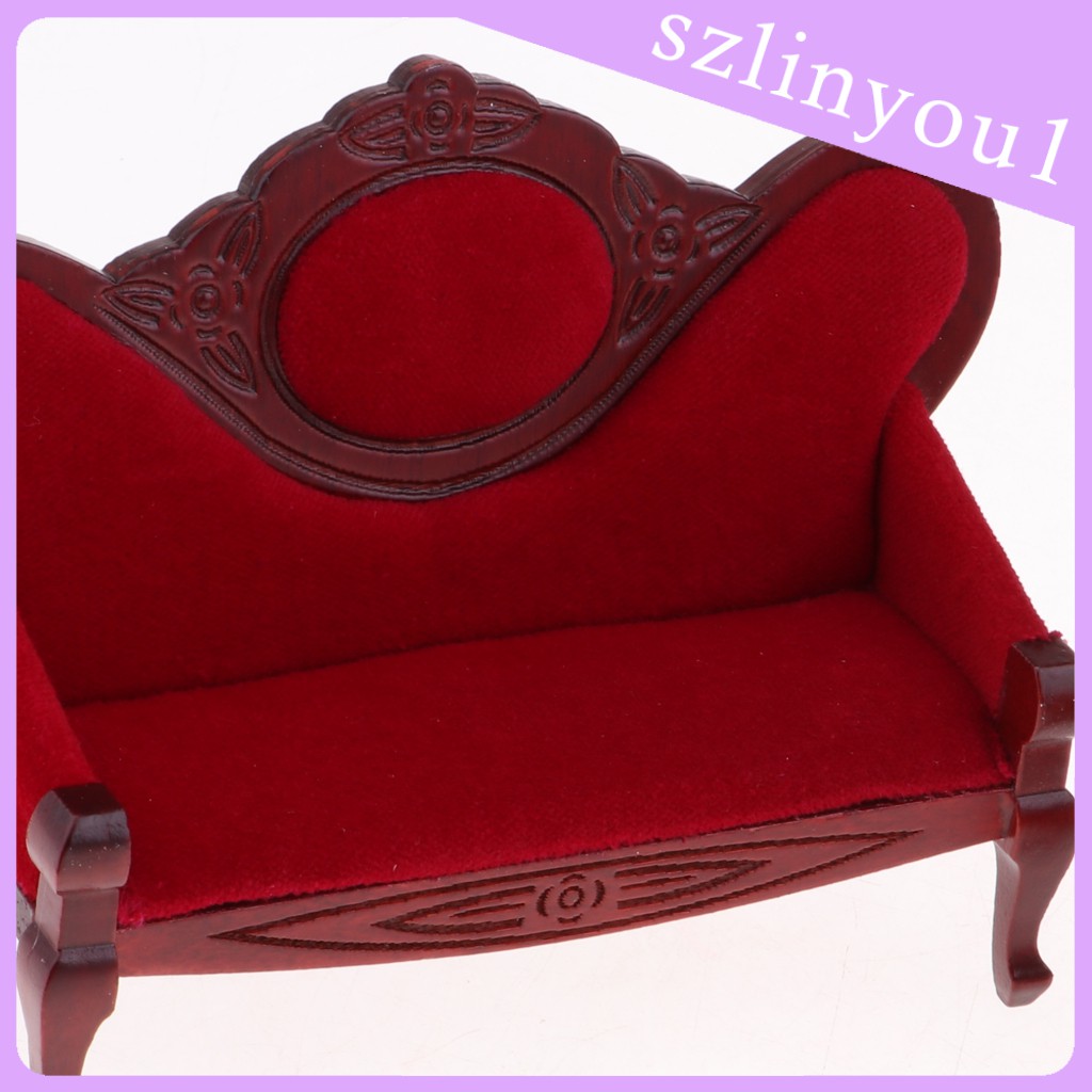 Mô Hình Ghế Sofa Phong Cách Vintage Tỉ Lệ 1 / 12 Trang Trí Nhà Búp Bê