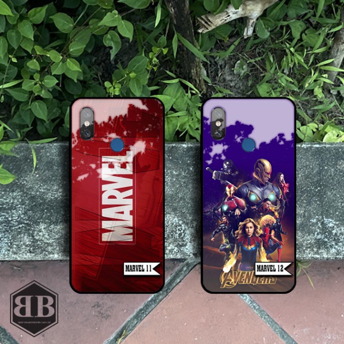 Ốp lưng kính cường lực Xiaomi Mi 8 hình nhân vật marvel