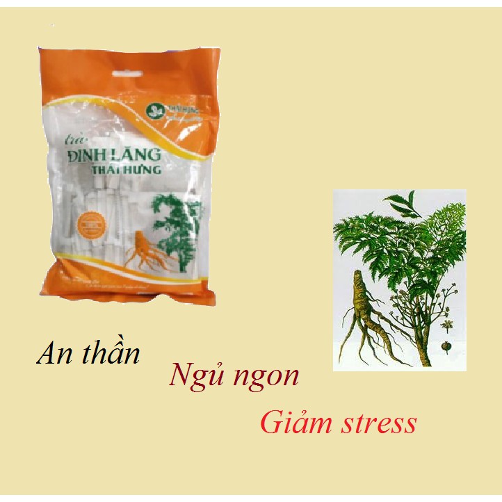 Trà Đinh Lăng THÁI HƯNG (Bịch 50 túi lọc 5g) - An thần, ngủ ngon, Giảm Stress