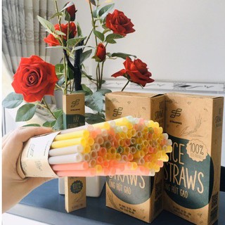 Ống hút bột gạo ăn được bảo vệ sức khoẻ  - 8mmx22cm