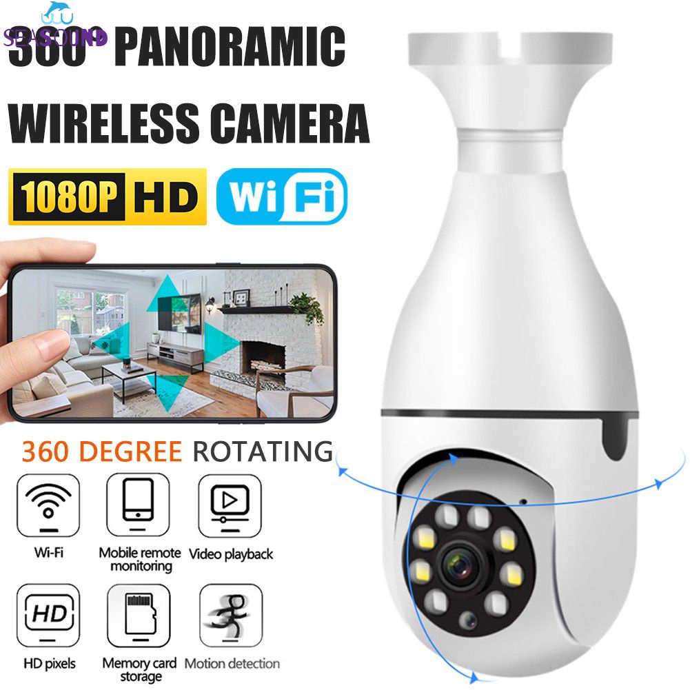 1080P Thông Minh Camera Giám Sát Tại Nhà 2.4Ghz Wifi Tầm Nhìn Ban Đêm Full 360 Độ Pan/Nghiêng 2 cách Trong Nhà Bài Diễn Văn E27 An Ninh Giám Sát Southwind