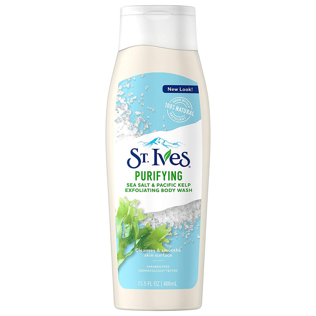 SỮA TẮM MUỐI BIỂN ST.IVES TẨY TẾ BÀO CHẾT 400ML RENEW AND PURIFY SEA SALT & PACIFIC KELP BODY WASH