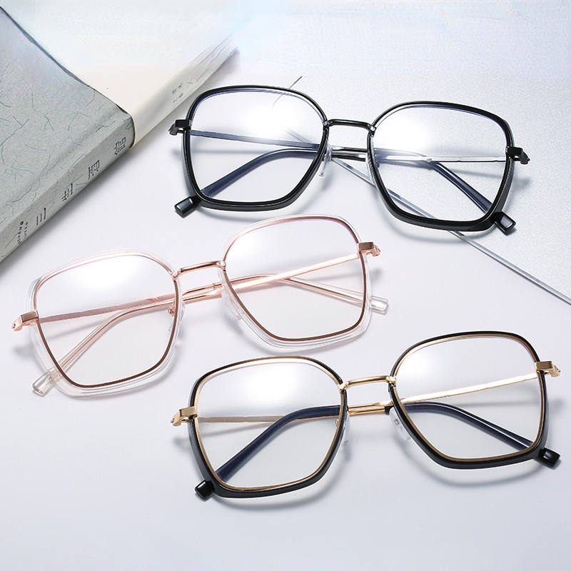 Mắt Kính TR90 Gọng Kim Loại Chống Cận Thị Dành Cho Nam Và Nữ