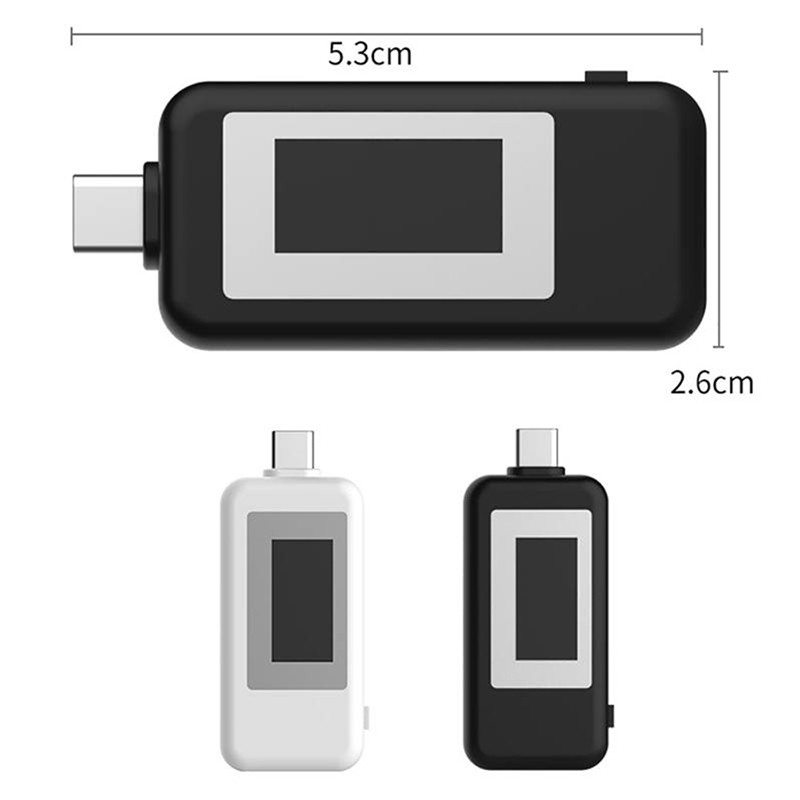 Máy đo USB Type-C Máy đo điện áp kỹ thuật số DC Máy đo điện áp Máy đo dòng điện Máy dò Ampe kế Bộ sạc dự phòng điện