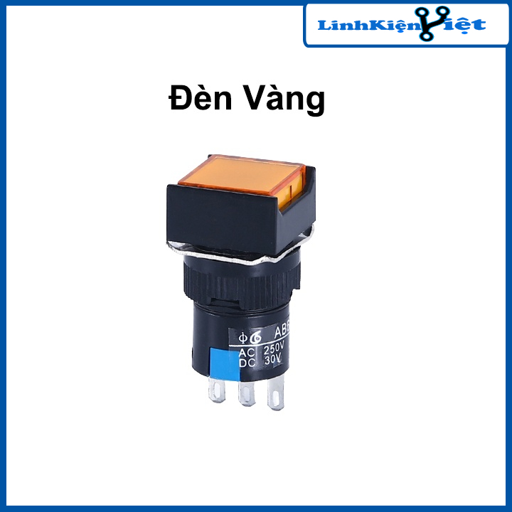 Nút Nhấn Đề Vuông 220VAC AL6 - A Nhấn Giữ Có Đèn Nhiều Màu