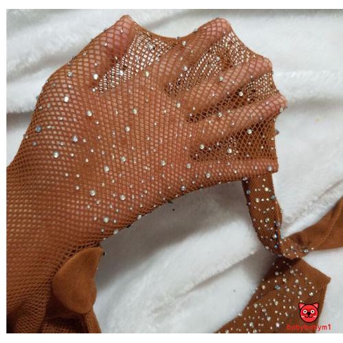 Quần tất vải lưới co giãn đính hạt pha lê/kim cương nhân tạo thời trang cho bé