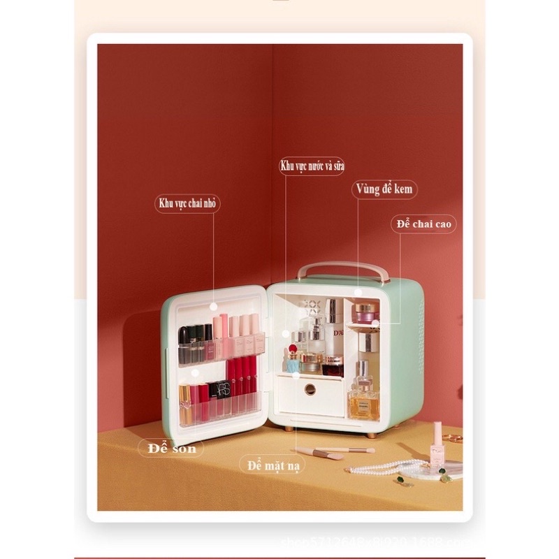Tủ lạnh mini CAO CẤP GEVILAN Beauty - Tủ lạnh đựng mỹ phẩm 9L - Tee &amp; Mee