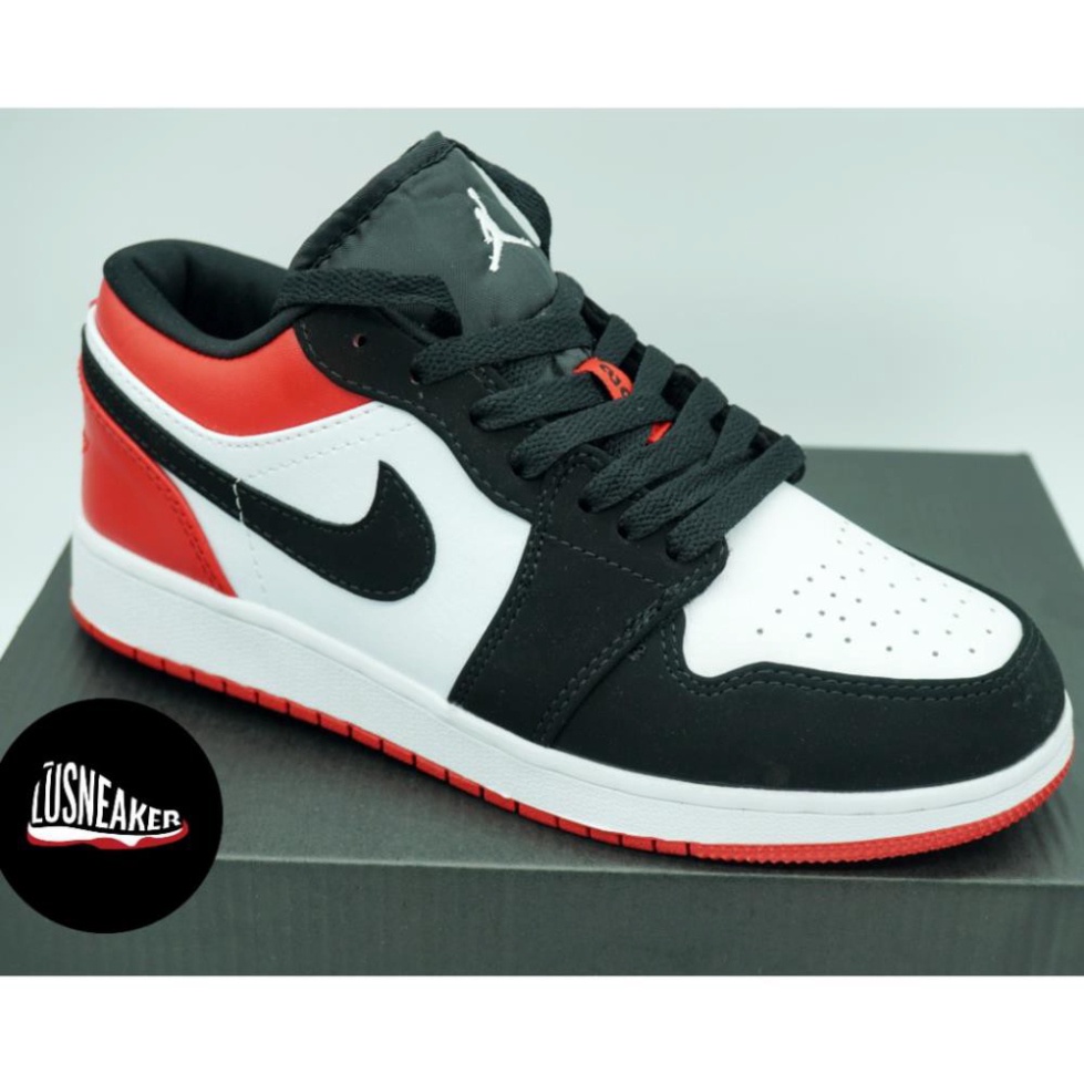 Giày Jdan Đỏ Đen ,Sneaker nam nữ đủ size/ Giầy jodan 1 cổ thấp đỏ đen F12