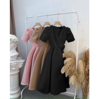 (SHOP BIGSIZE nữ 50kg đến 90kg ) ĐẦM CỔ V ĐI TIỆC