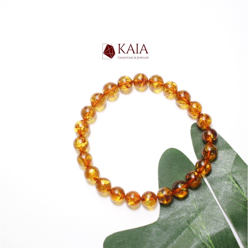 Vòng tay hổ phách thiên nhiên 7 li - KAIA