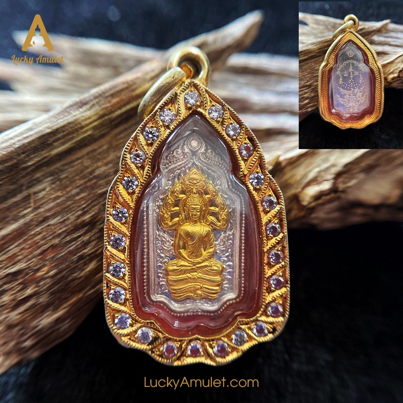 Lucky Amulet - Phật hộ mệnh - Amulet Thần rắn che chở Đức Phật - Cầu bình an và tài lộc - Tặng kèm hộp gỗ