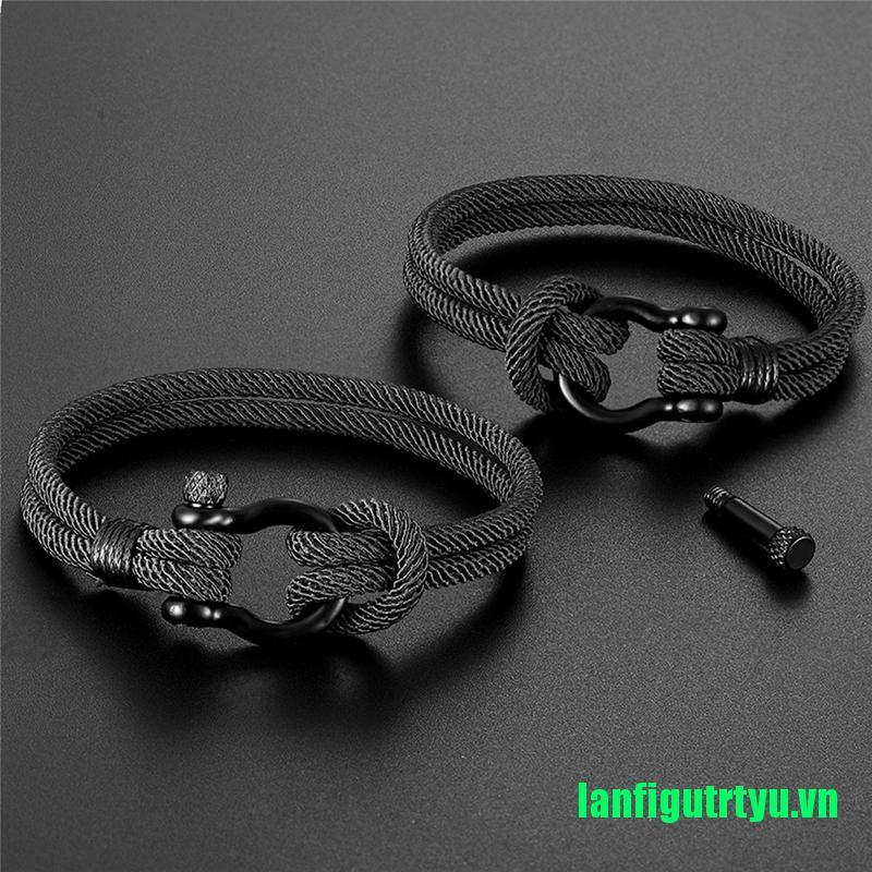 【trtyu】Outdoor Lucky Survival Bracelet Charm Stainless steel Buckle friendship Bracelet