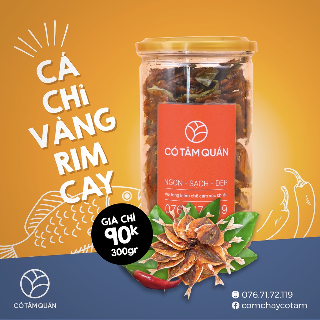 CÁ CHỈ VÀNG RIM CAY LÁ CHANH - CÓ TÂM QUÁN 300GR