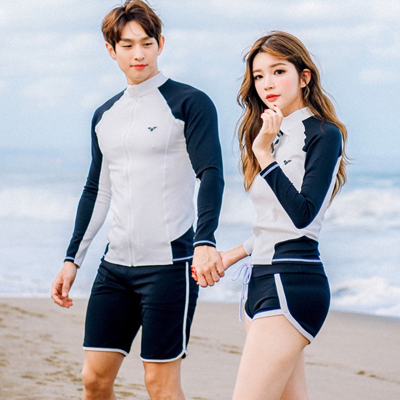Đồ Bơi Cặp Đồ Bơi Tay Dài Chống Nắng Kiểu Hàn Quốc AT173 MayHomes Đồ Bơi Nam Nữ Hàng Có Sẵn