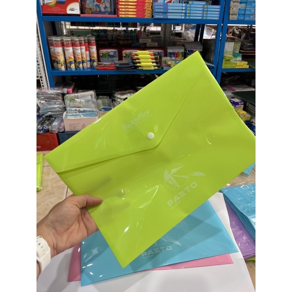 Combo 5 bìa nút Pazto màu Pastel A4 Thiên Long FO-CBF009