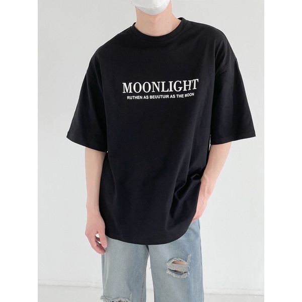 ÁO THUN TAY LỠ COTTON MÔNLIGHT UNISEX NAM NỮ (hình chụp thật)