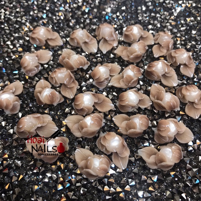 Hoa bột ôm trai gắn góc móng( 1b) - Phụ kiện Nail