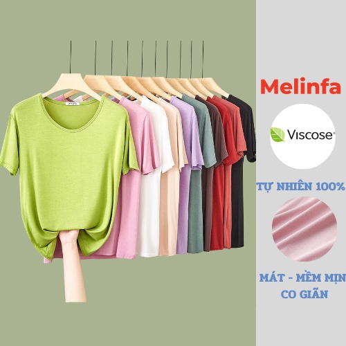 Áo thun nữ ngắn tay chất vải Viscose tự nhiên mềm mại mát lạnh mặc mùa hè mã VAA0294
