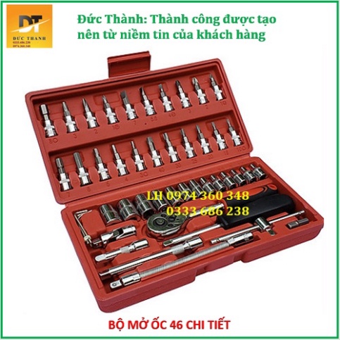 Siêu hot Bộ dụng cụ mở bu lông ốc vít, sửa chữa ô tô xe máy, đa năng 46 chi tiết, chất liệu thép CRV