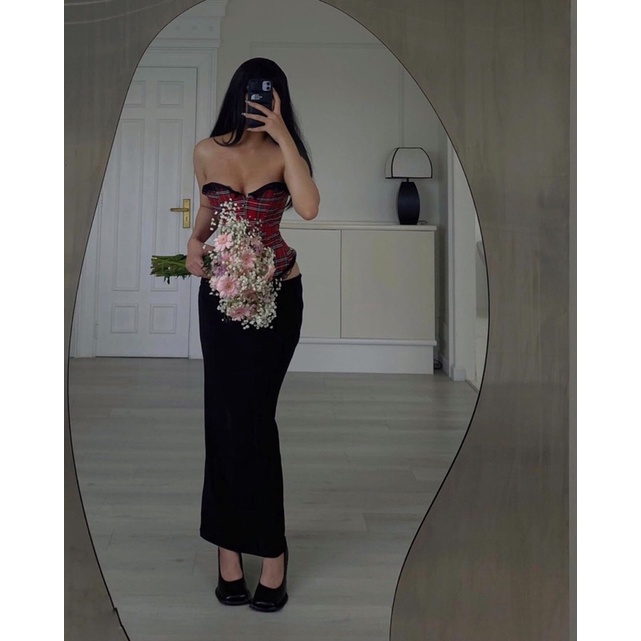 Misa Corset ( Áo siết eo hoạ tiết caro - feedback ảnh thật của cicilia vintage)