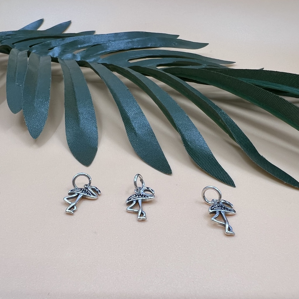 Charm treo hình chim hạc bạc thái cầu trường thọ - Charm Bạc 925 - Mã CA920