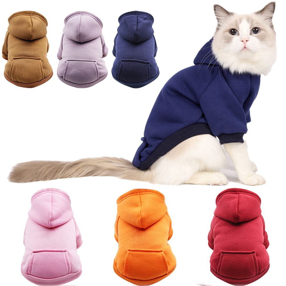 Áo hoodie cotton có túi giữ ấm mùa đông cho thú cưng chó mèo