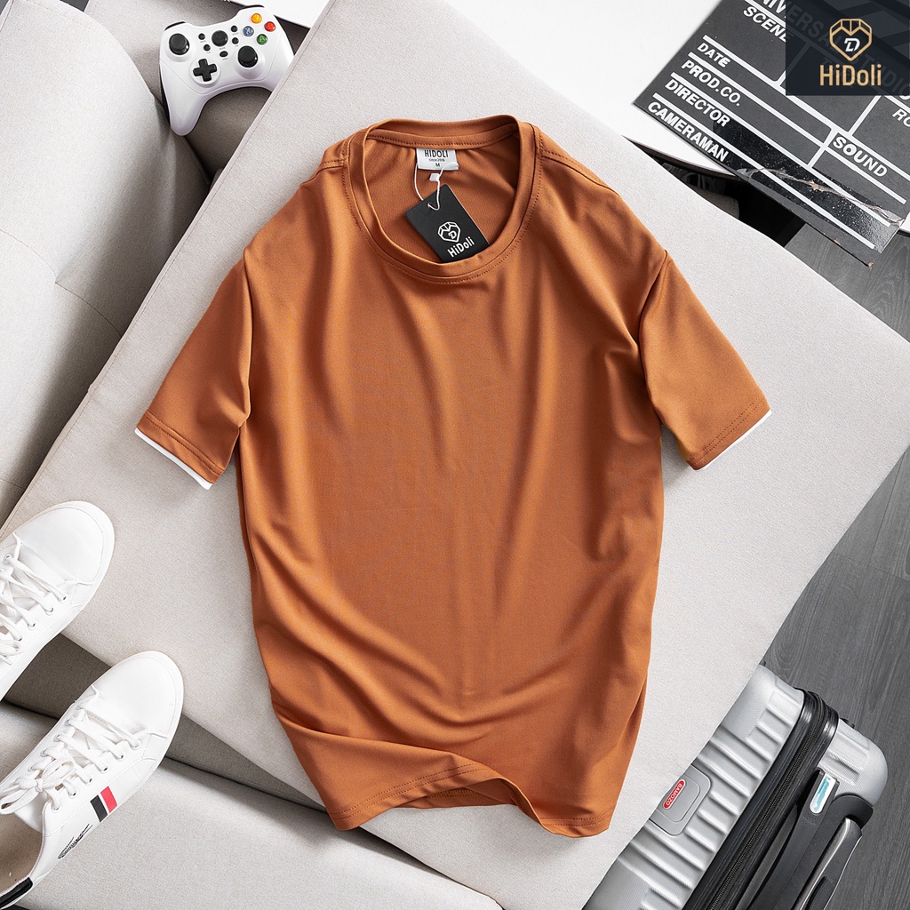 Áo thun nam trơn,áo phông nam ngắn tay vải cotton co dãn thấm hút mồ hôi-DAJITO