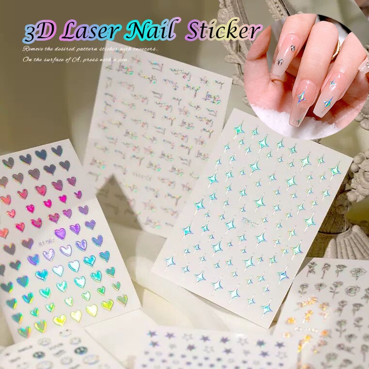 Miếng Dán Trang Trí Móng Tay 3D Sáng Bóng DIY