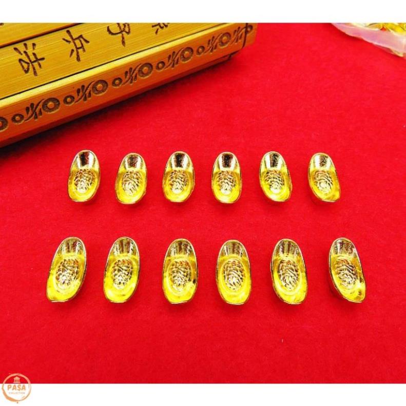 Combo 3 Thỏi vàng Thần Tài KIM NGUYÊN BẢO cỡ 2.8cm , phong thủy hút tài nạp lộc, giàu sang, no đủ...