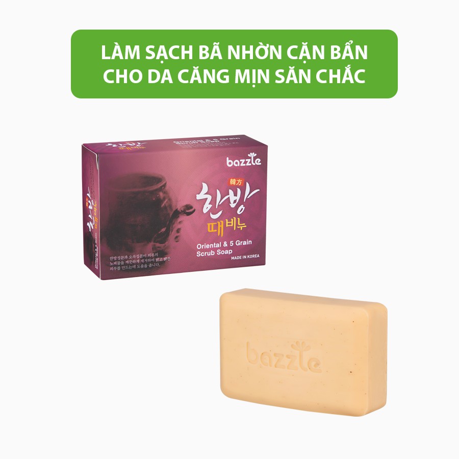 Xà phòng thực vật DƯỢC LIỆU & NGŨ CỐC Bazzle Hàn Quốc xà bông thảo dược làm sạch bã nhờn dưỡng ẩm cho da sáng mịn màng